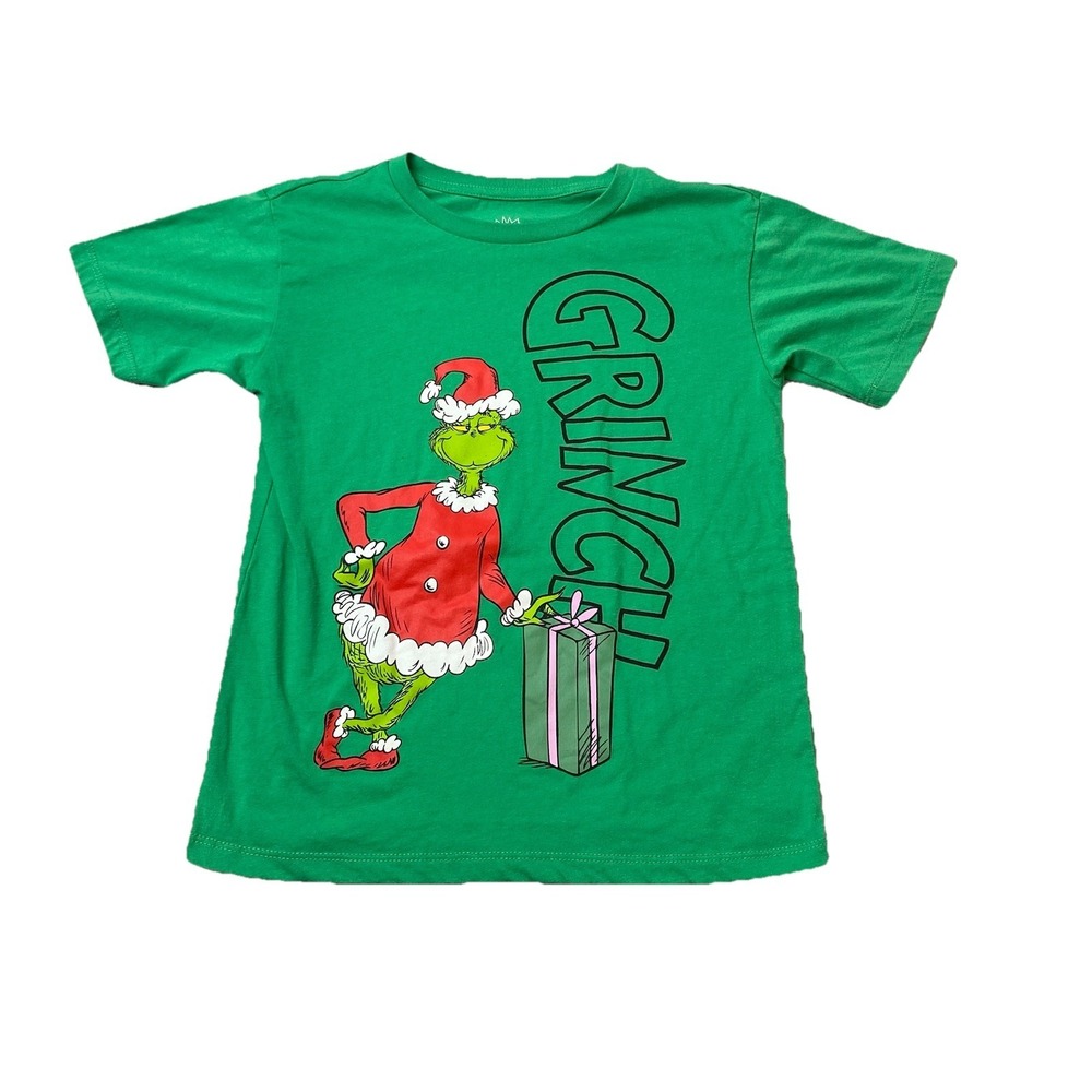 Dr. Seuss' The Grinch Girls Graphic T-Shirt Green Small (6x) Movie Christmas